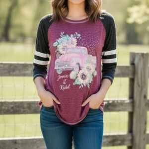 Cactus‎ + Pearl Women's Multicol 3/4 Sleeve Blouse  Size Medium